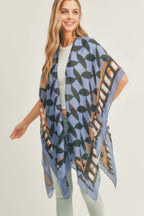 Ombree Front And Geometric Back Print Kimono | Mixtshop LLC