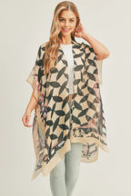 Ombree Front And Geometric Back Print Kimono | Mixtshop LLC