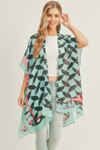 Ombree Front And Geometric Back Print Kimono | Mixtshop LLC