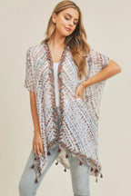 Multi Dash Pattern Tassel Kimono | Mixtshop LLC