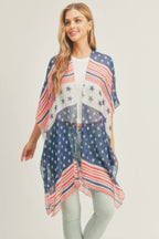 Multi Striped American Flag Kimono | Mixtshop LLC
