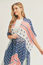Multi Striped American Flag Kimono | Mixtshop LLC