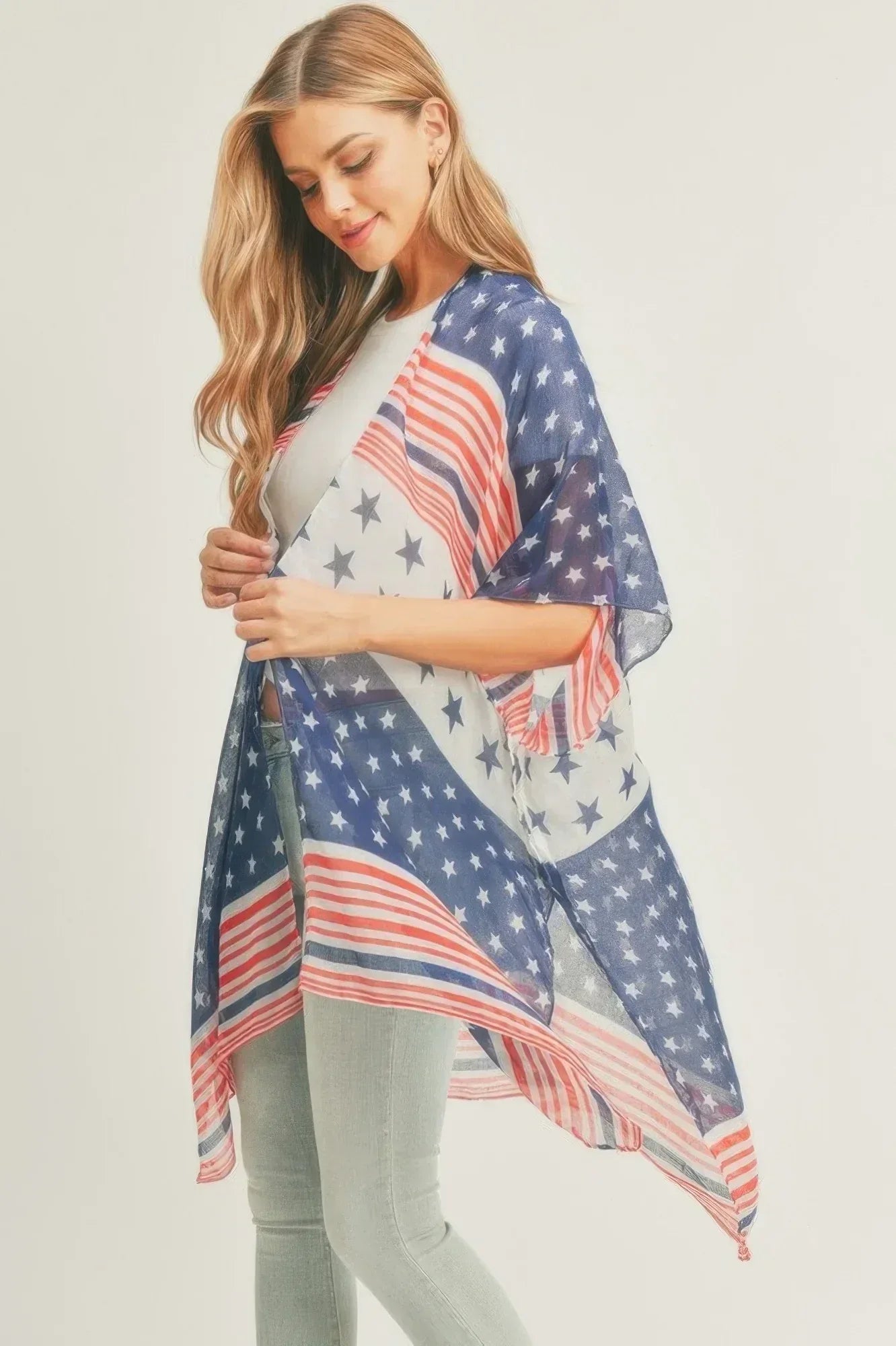 Multi Striped American Flag Kimono | Mixtshop LLC