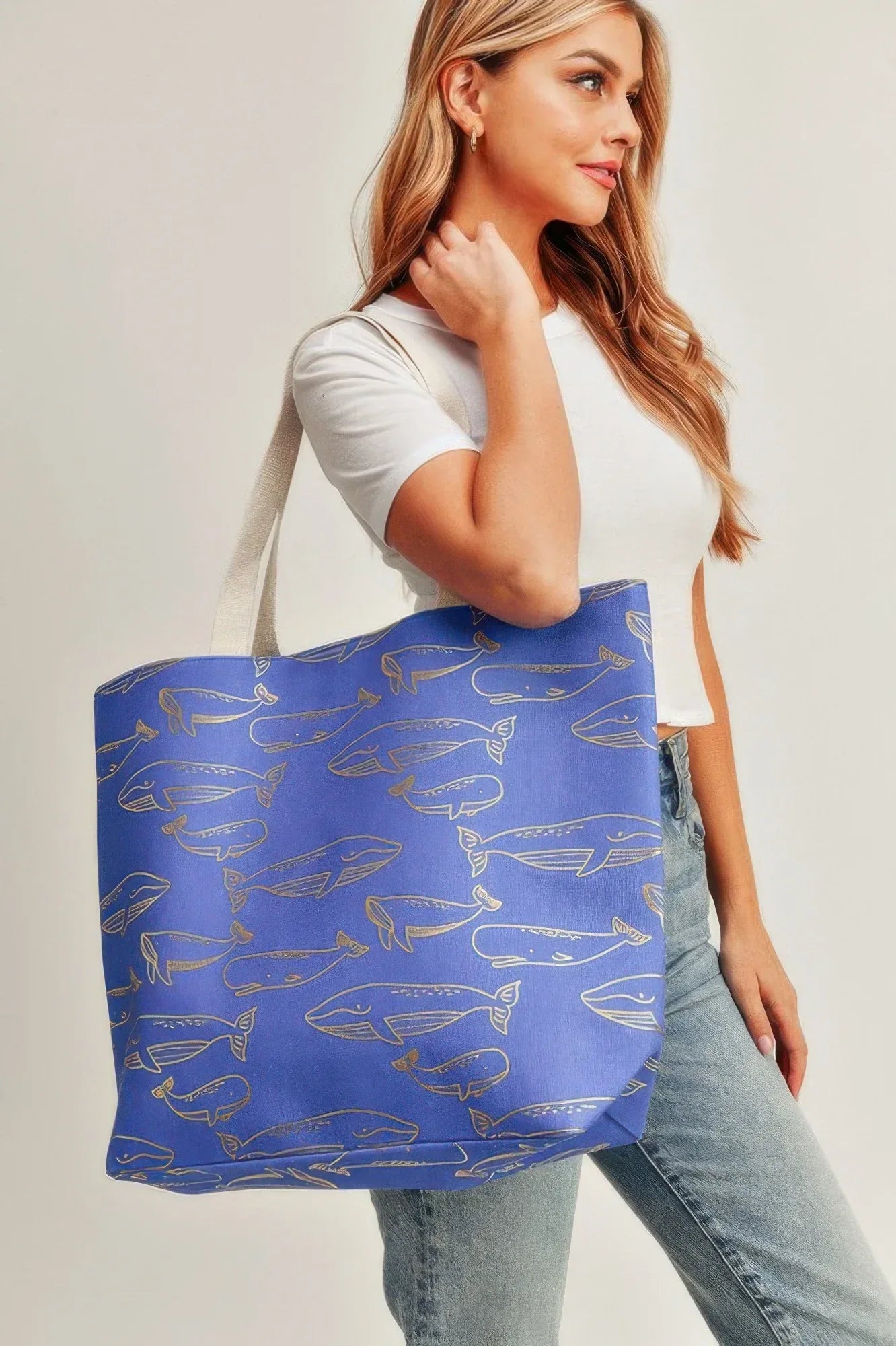 Gold Foil Whale Tote Bag | Mixtshop LLC Main image