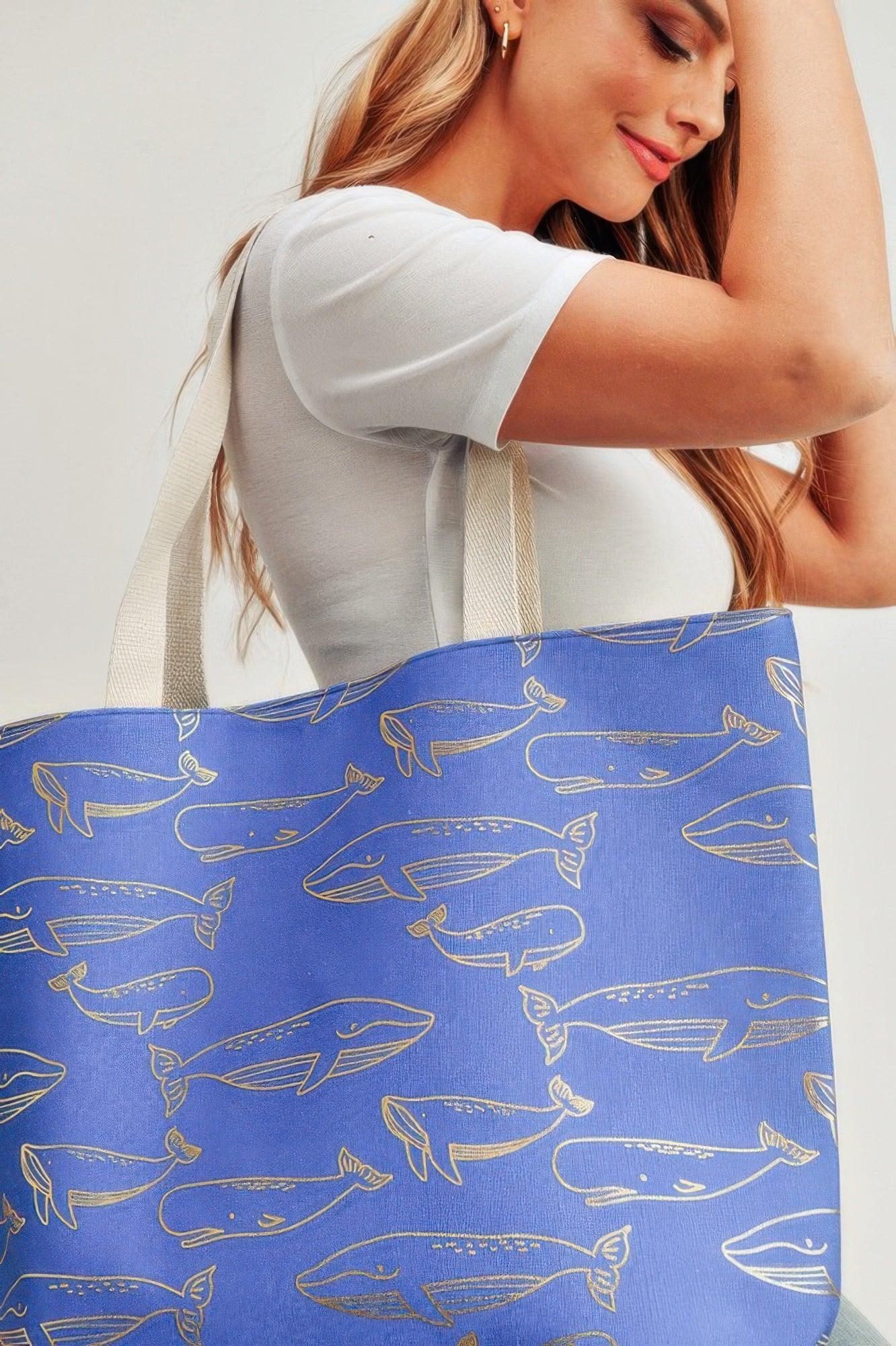 Gold Foil Whale Tote Bag Secondary image