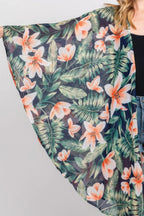 Tropical Flower Leaves Print Shawl Cover-up | Mixtshop LLC