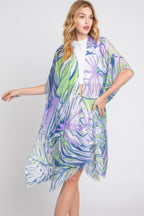 Hand Drawn Tropical Leaves Kimono | Mixtshop LLC