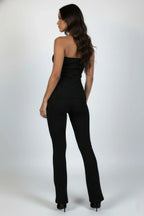 Ribbed Slit Tube Top & High-waist Flare Pants Set | Mixtshop LLC