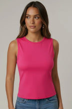 Sleeveless Mock Neck Top With Adjustable Side Slit Tie | Mixtshop LLC