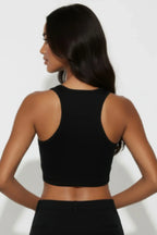 Sheer Mesh Panel Crop Tank Top | Mixtshop LLC