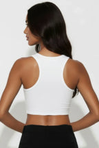 Sheer Mesh Panel Crop Tank Top | Mixtshop LLC