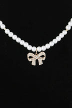 White Pearl Bow Necklace | Mixtshop LLC