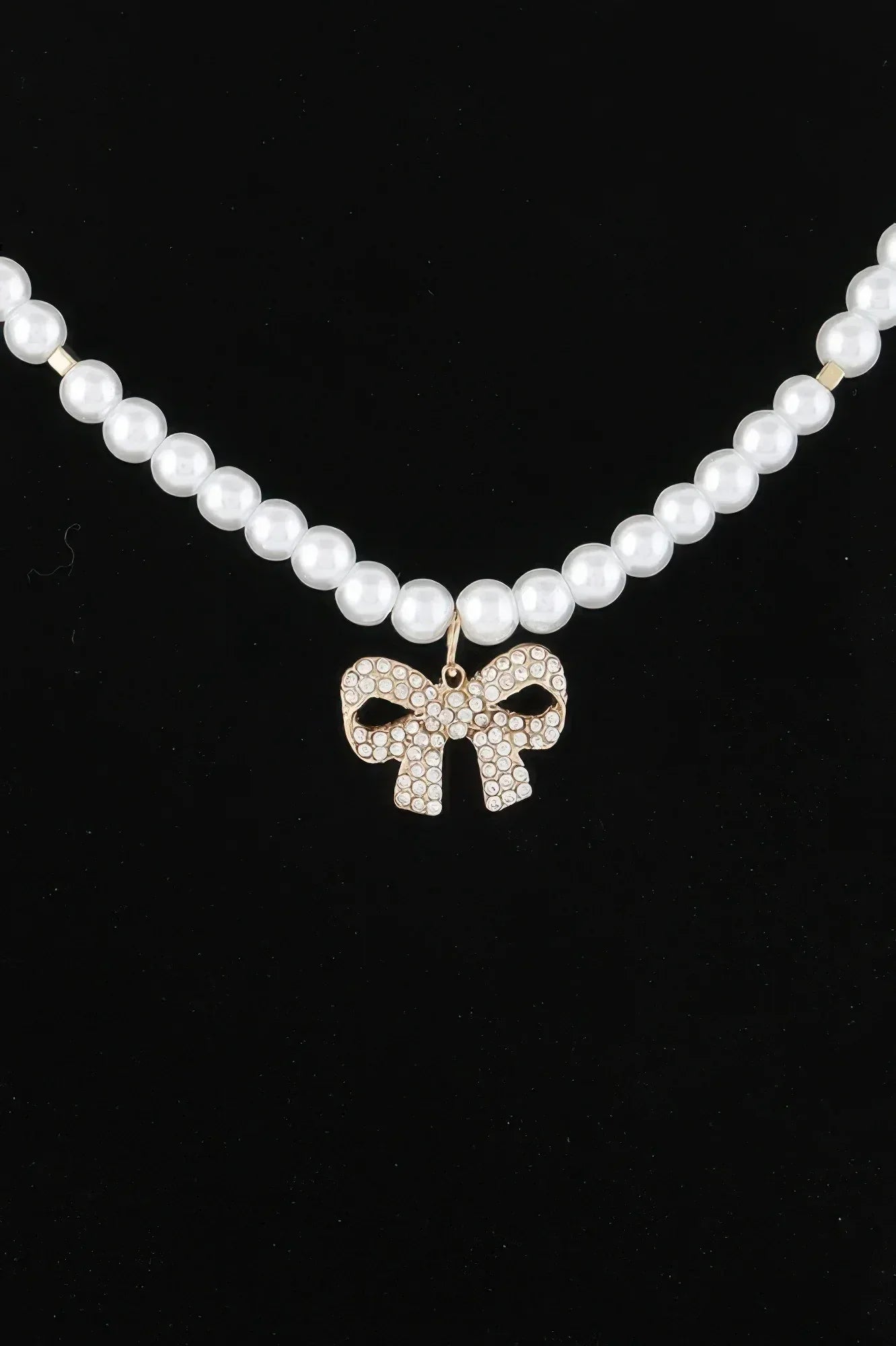 White Pearl Bow Necklace | Mixtshop LLC