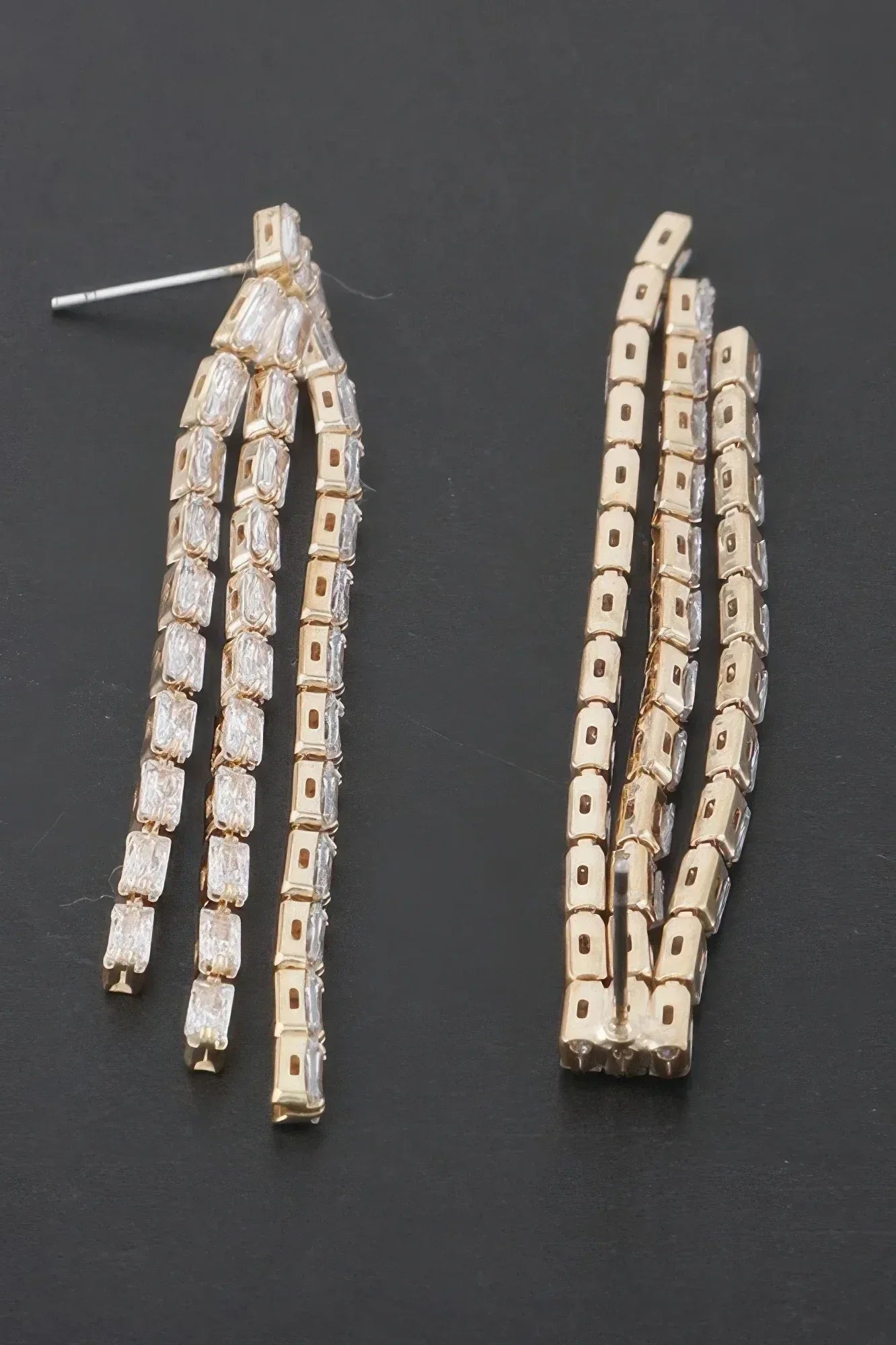Rhinestone Tassle Earrings Secondary image