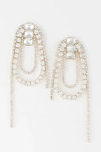 Oval Rhinestone Fringe Earrings | Mixtshop LLC