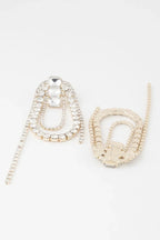 Oval Rhinestone Fringe Earrings | Mixtshop LLC