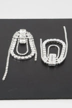 Oval Rhinestone Fringe Earrings | Mixtshop LLC