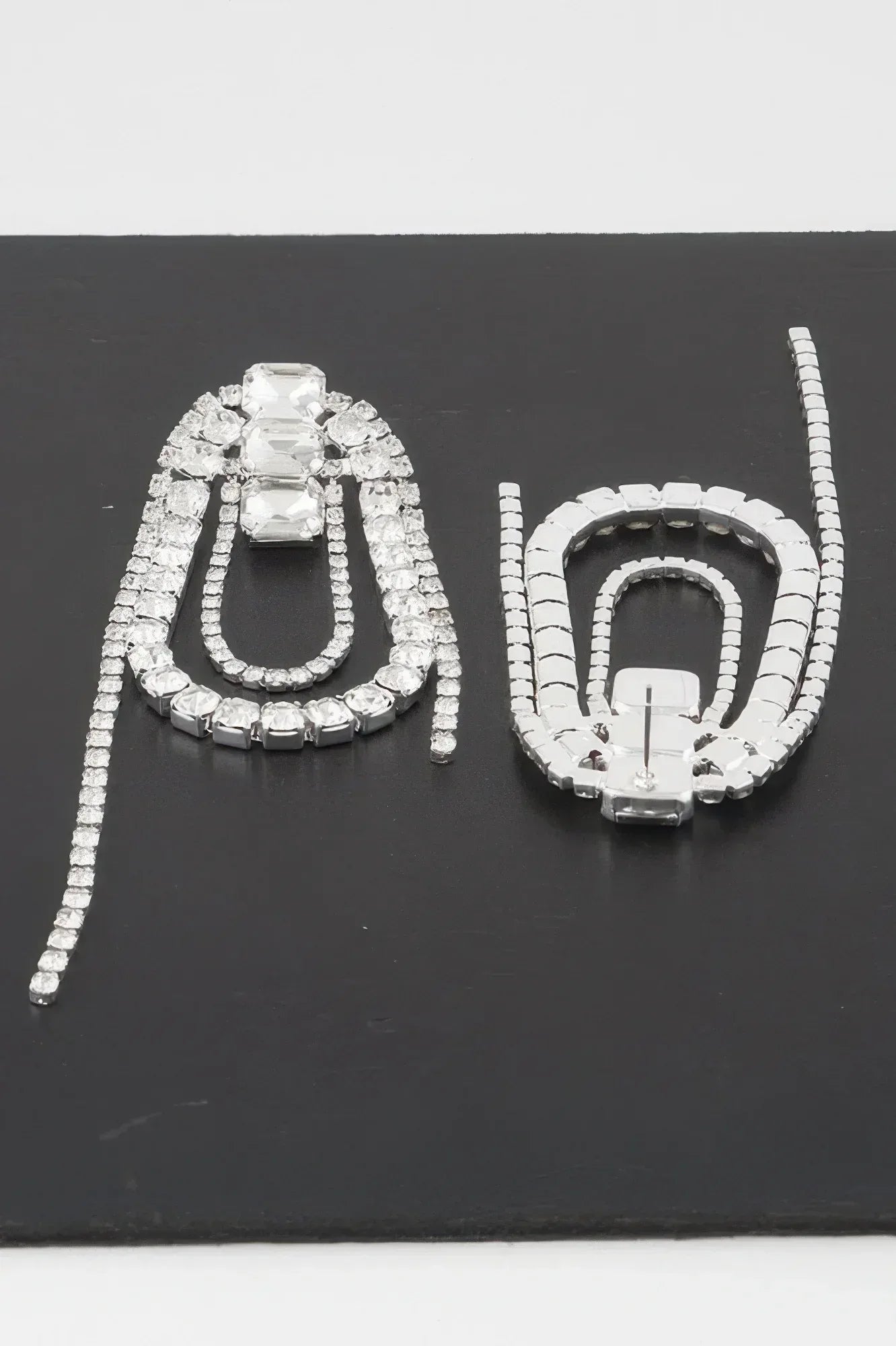 Oval Rhinestone Fringe Earrings | Mixtshop LLC