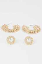 Metallic Braid Hoop Earrings Set | Mixtshop LLC