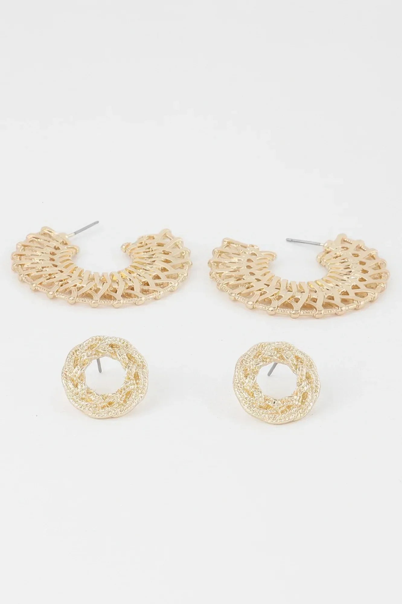 Metallic Braid Hoop Earrings Set | Mixtshop LLC