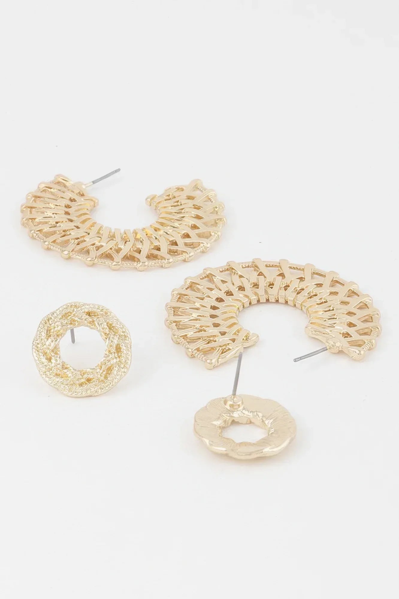 Metallic Braid Hoop Earrings Set | Mixtshop LLC