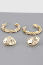 Hammered Hoop Twist Earrings Set | Mixtshop LLC