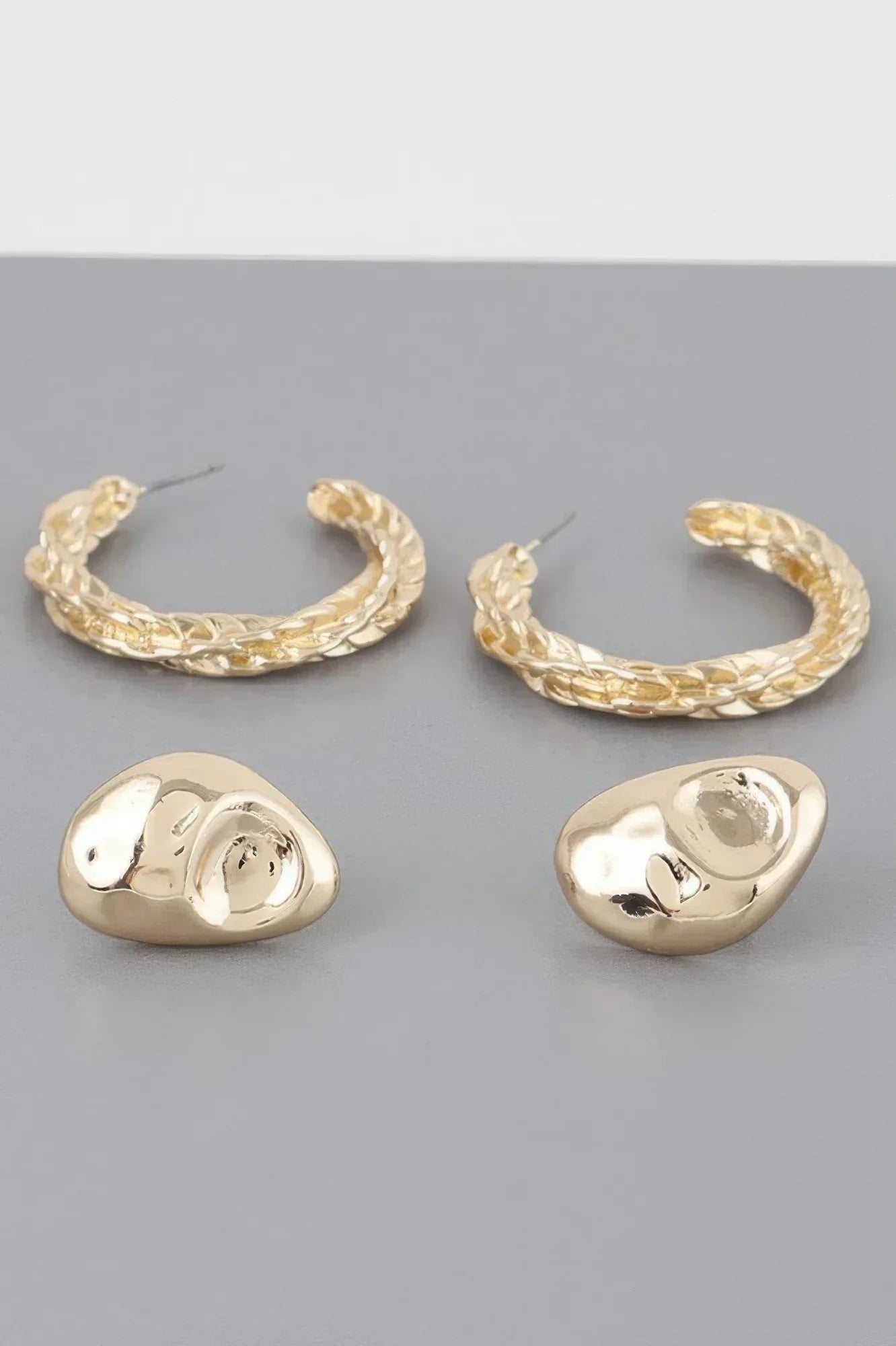 Hammered Hoop Twist Earrings Set | Mixtshop LLC