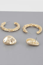 Hammered Hoop Twist Earrings Set | Mixtshop LLC