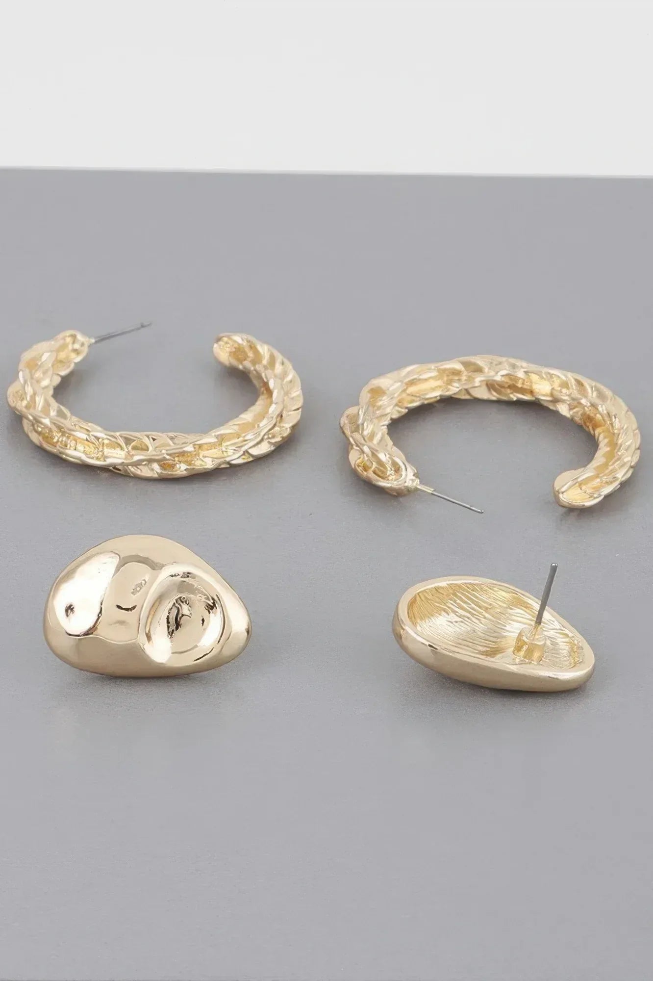 Hammered Hoop Twist Earrings Set | Mixtshop LLC
