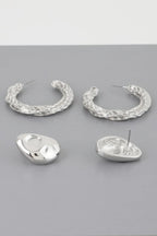 Hammered Hoop Twist Earrings Set | Mixtshop LLC