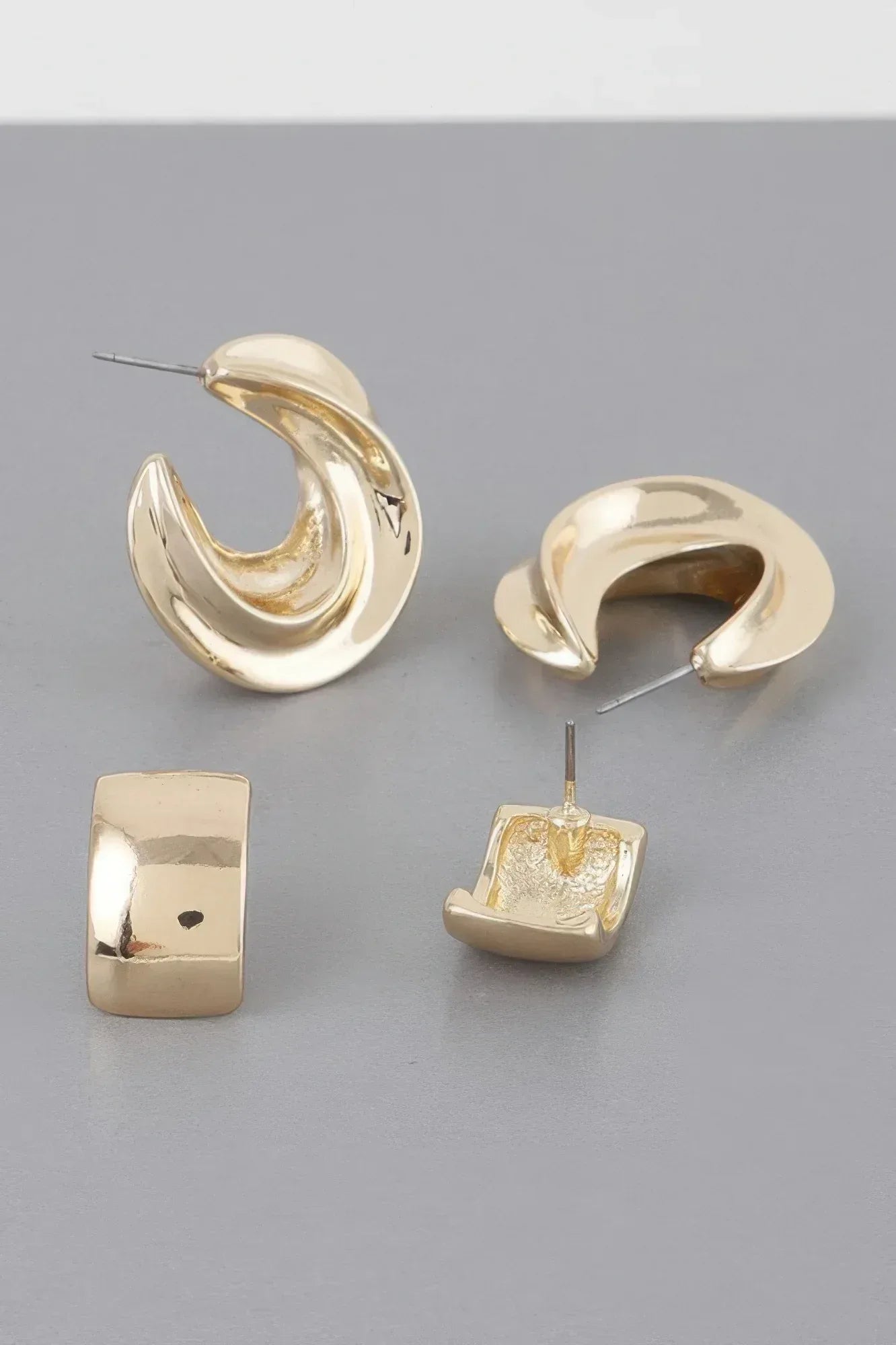 Two Pair Mini C Hoop Earrings Set | Mixtshop LLC