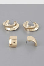 Two Pair Mini C Hoop Earrings Set | Mixtshop LLC