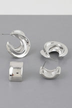 Two Pair Mini C Hoop Earrings Set | Mixtshop LLC