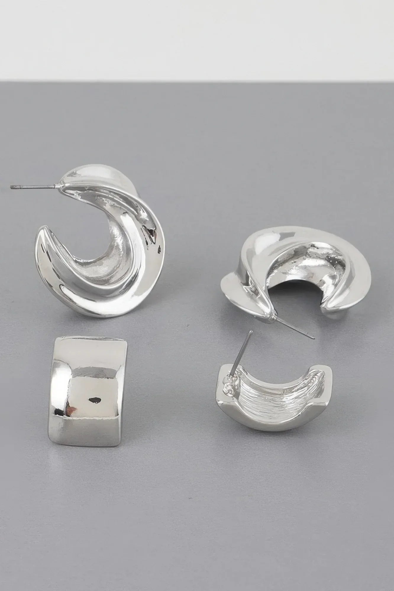 Two Pair Mini C Hoop Earrings Set | Mixtshop LLC