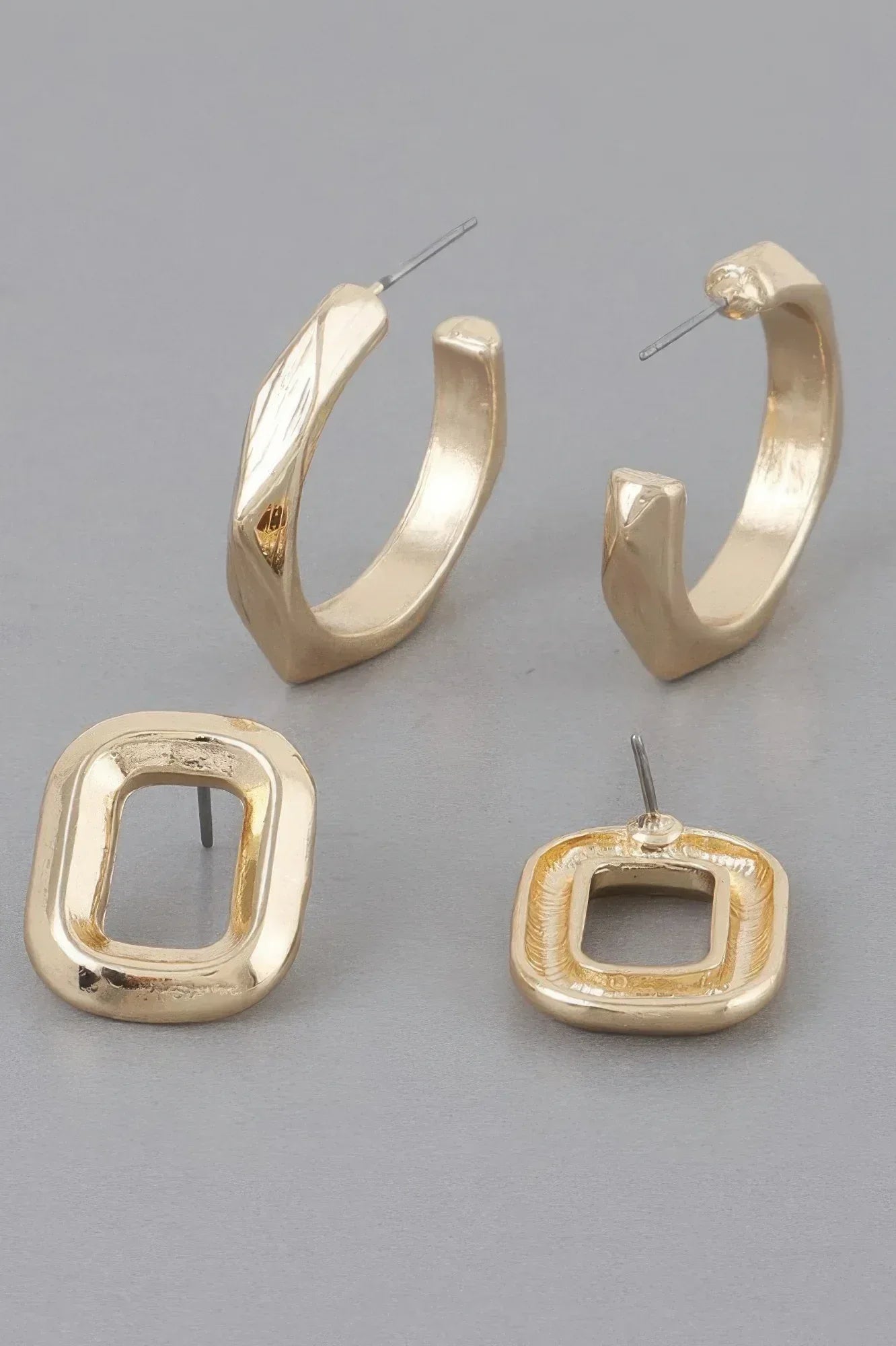 Copper Metal Clip Earrings Set | Mixtshop LLC Main image