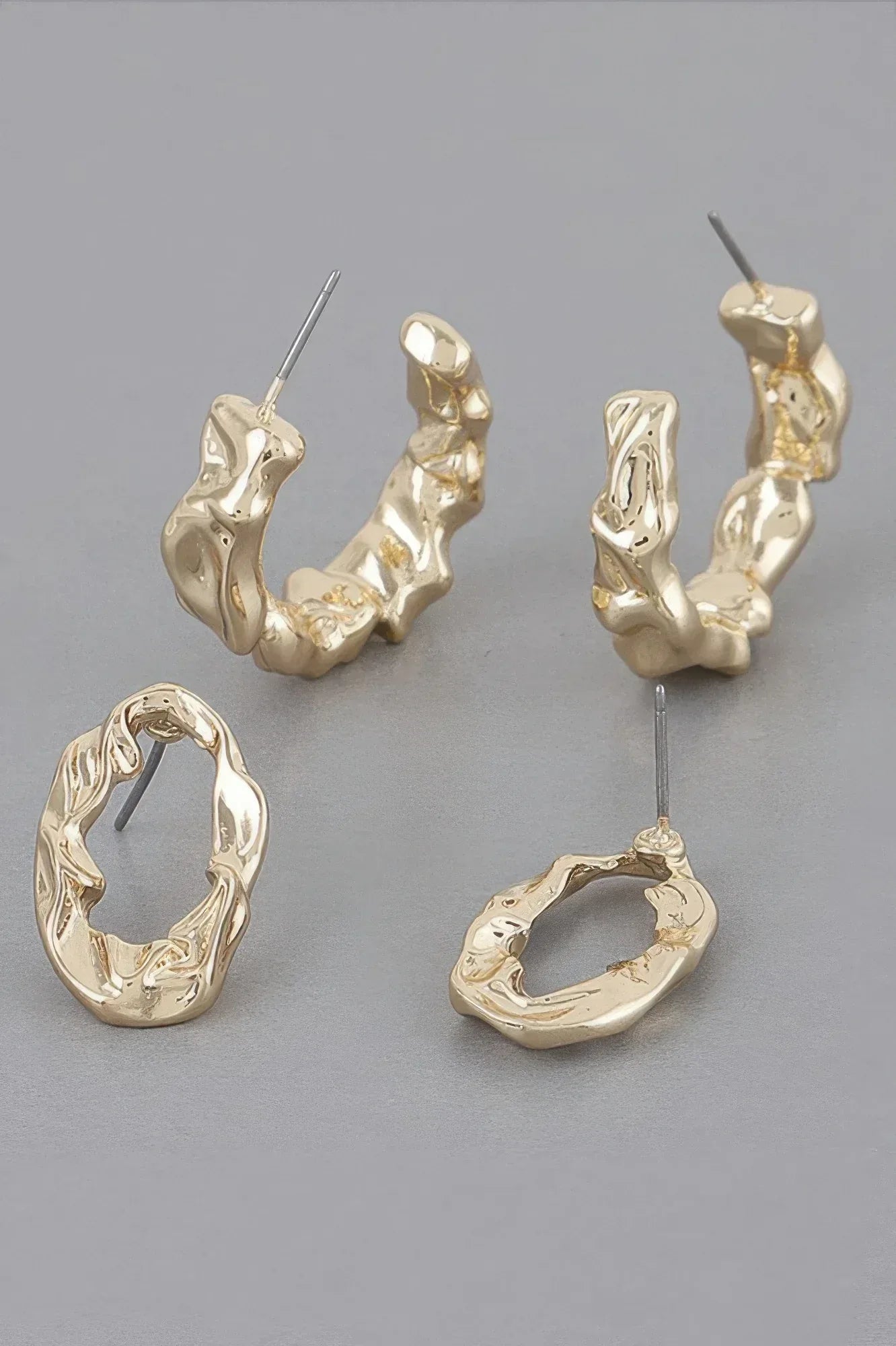 Mini Textured Latch Hoop Earrings Set | Mixtshop LLC Main image