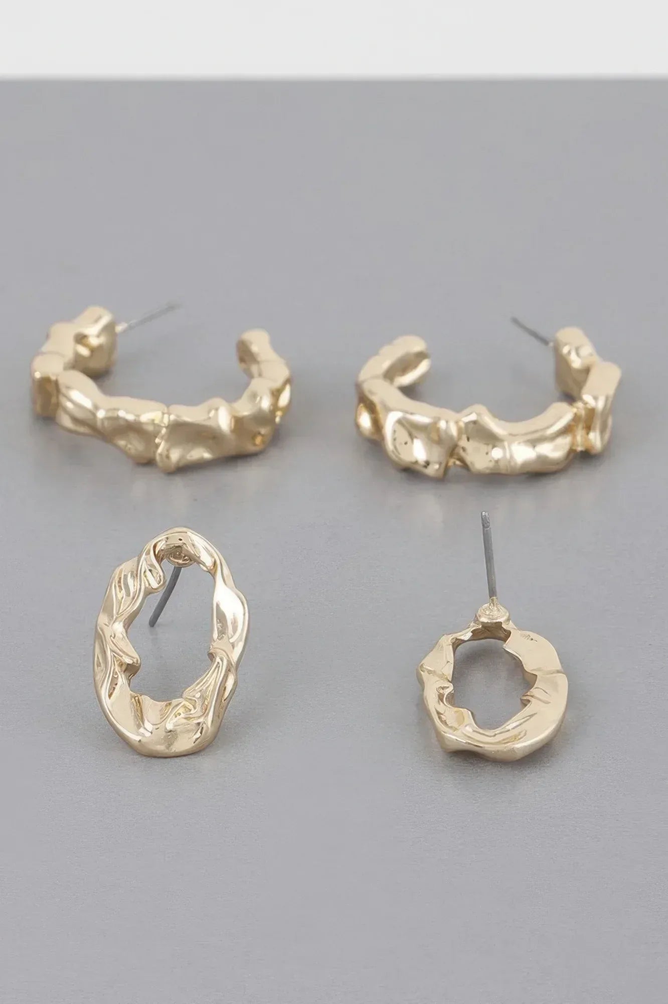 Mini Textured Latch Hoop Earrings Set | Mixtshop LLC