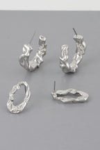 Mini Textured Latch Hoop Earrings Set | Mixtshop LLC