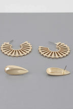 Sunray Flat Hoop Earrings Set | Mixtshop LLC