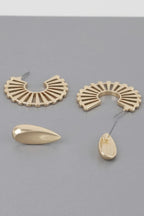 Sunray Flat Hoop Earrings Set | Mixtshop LLC