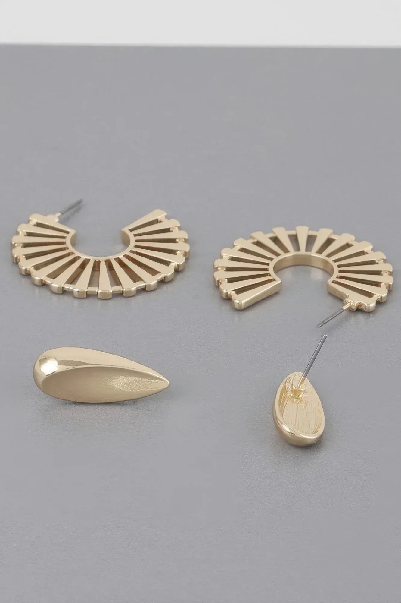 Sunray Flat Hoop Earrings Set | Mixtshop LLC