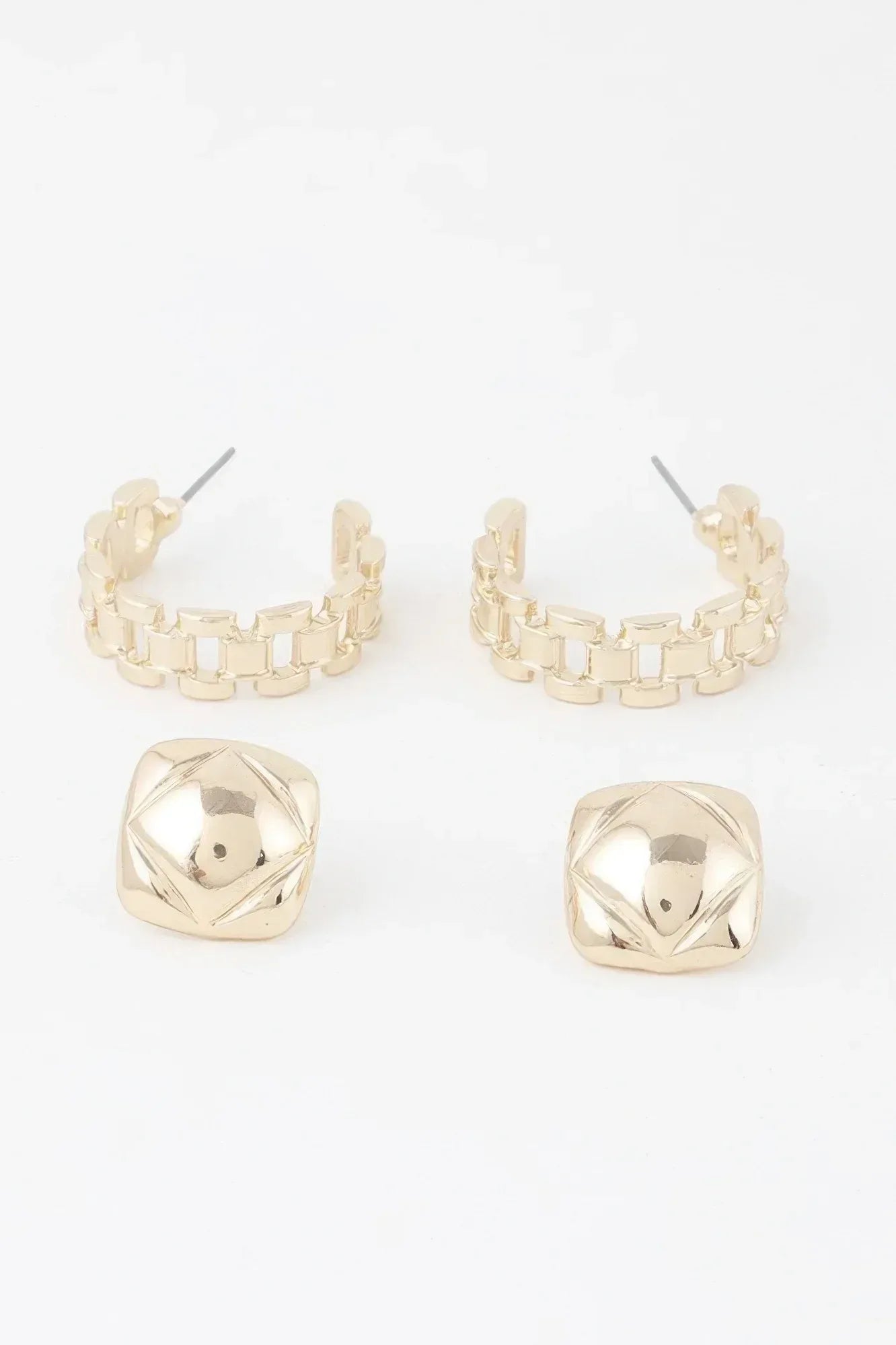 Gold Link Cuff Earrings Set | Mixtshop LLC