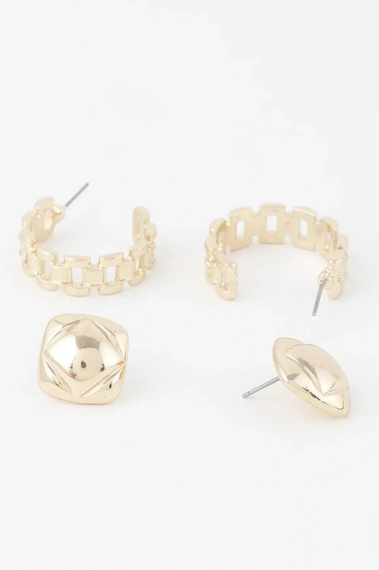 Gold Link Cuff Earrings Set | Mixtshop LLC