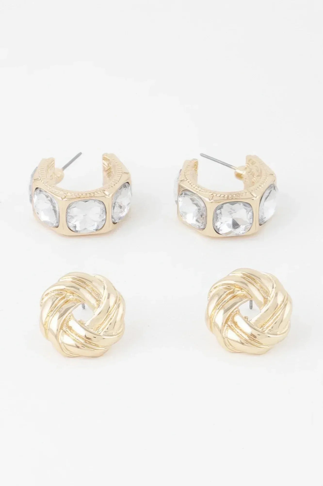 Embellished Zircon Earrings Set | Mixtshop LLC Main image