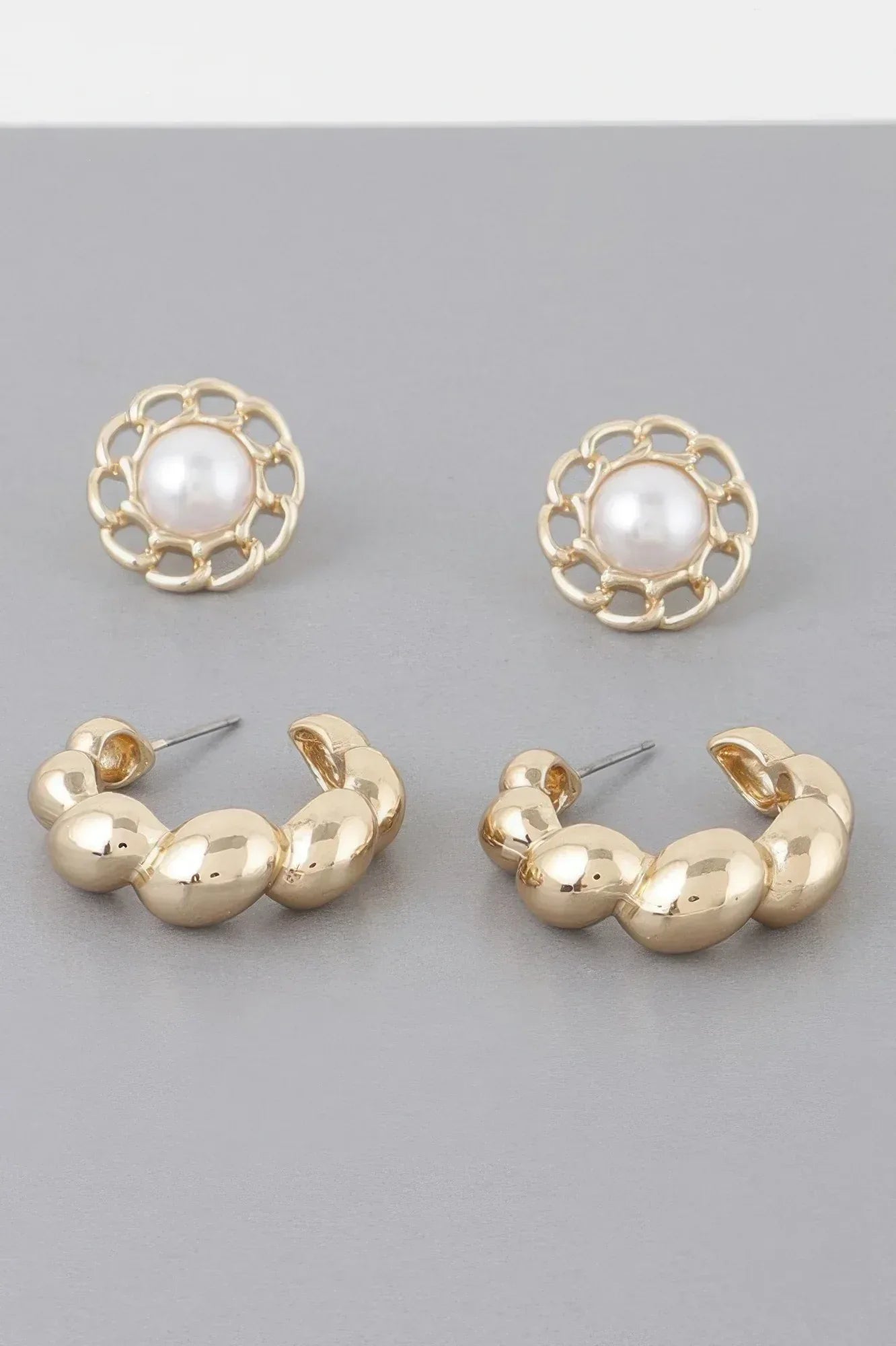 Bubbly Hoops Gold Earrings | Mixtshop LLC Main image