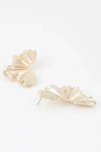 Sculptural Flower Gold Drop Earrings | Mixtshop LLC