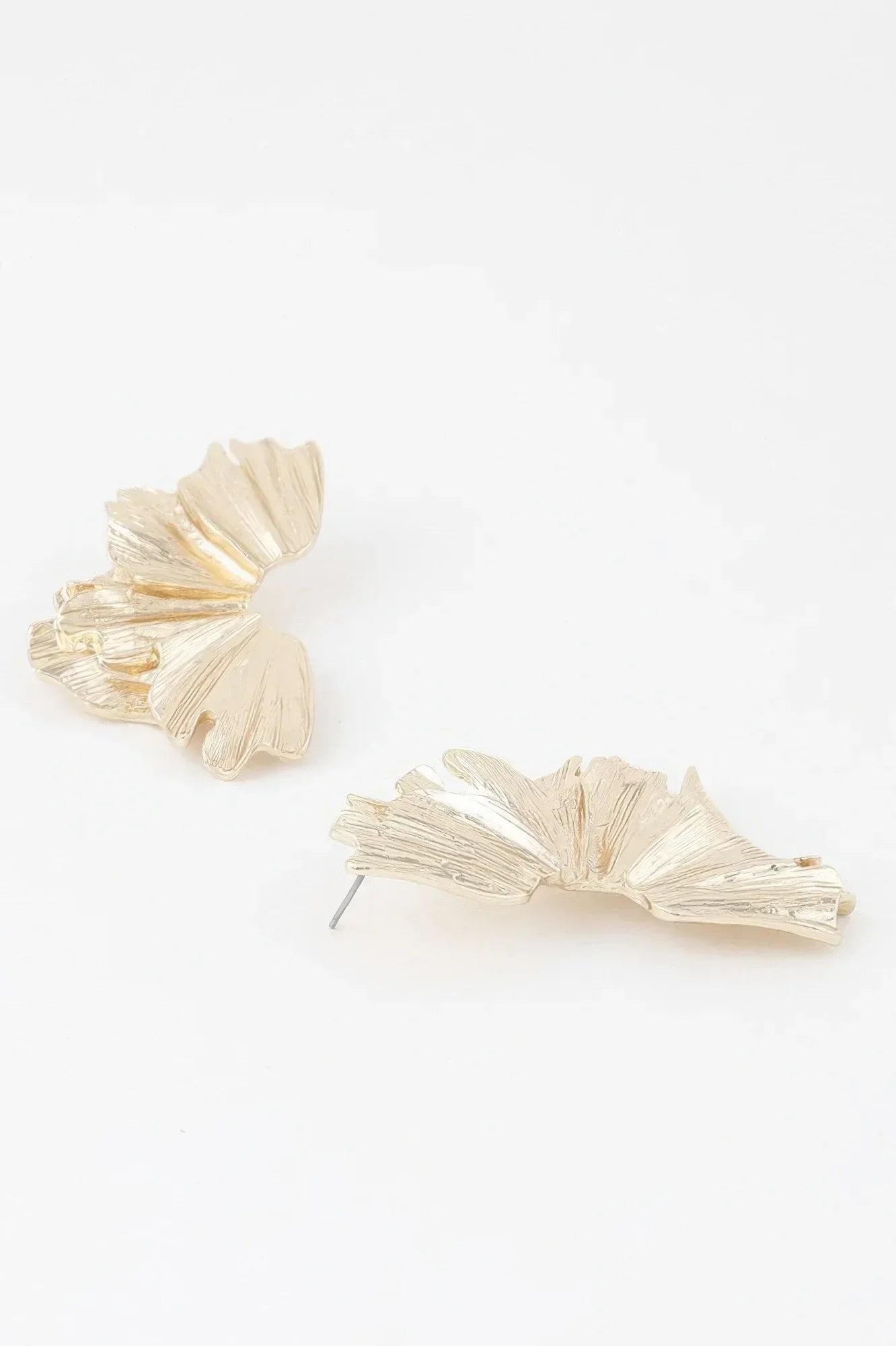 Sculptural Flower Gold Drop Earrings | Mixtshop LLC