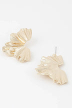 Sculptural Flower Gold Drop Earrings | Mixtshop LLC