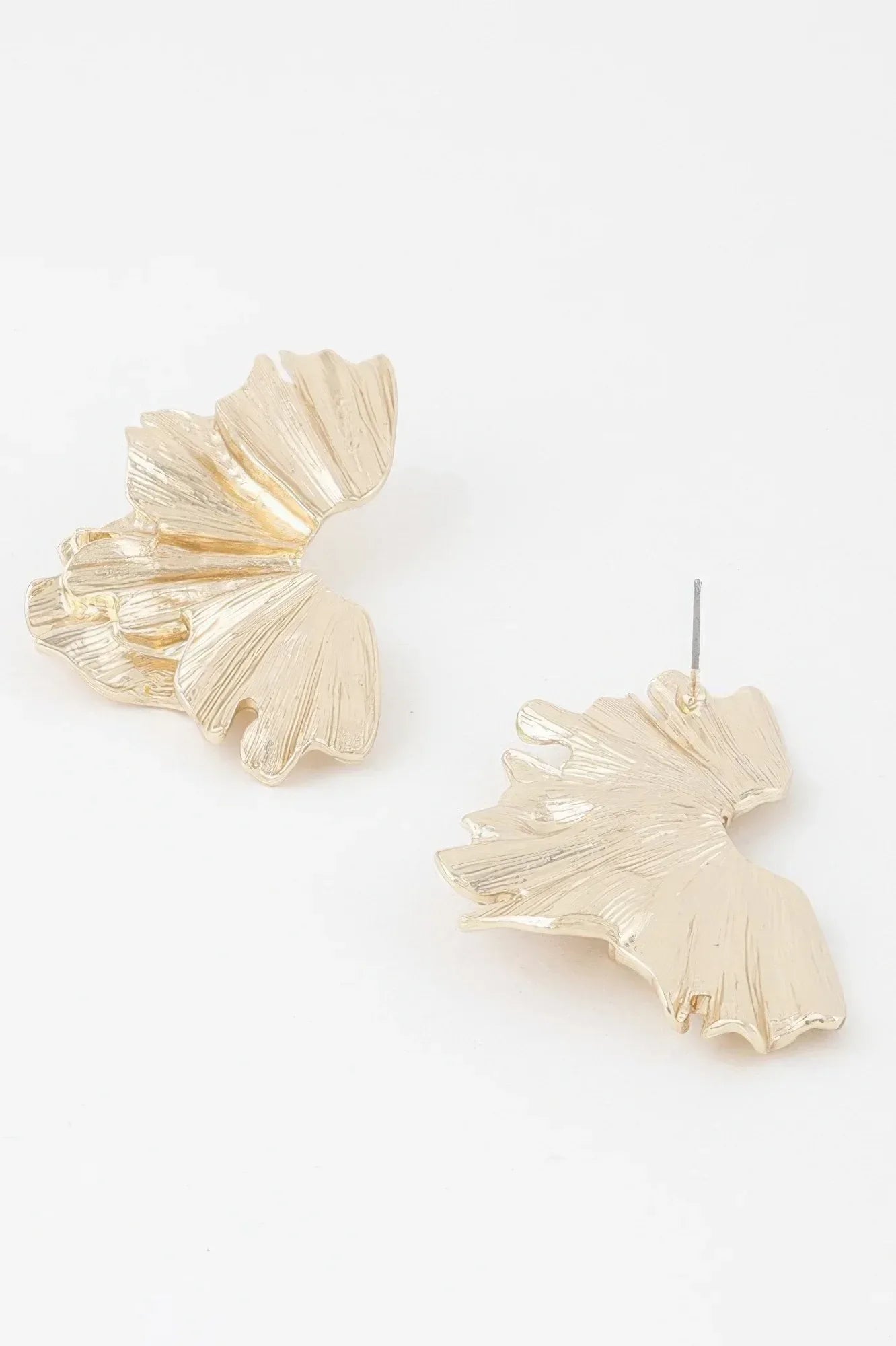 Sculptural Flower Gold Drop Earrings | Mixtshop LLC