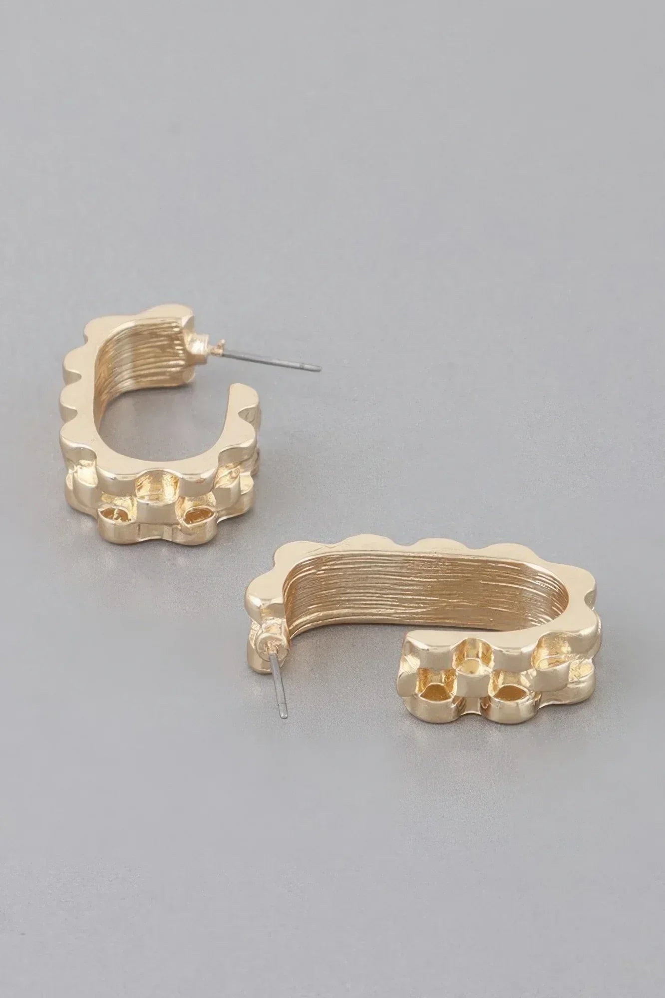 Textured Ware Brass Cuff Earrings | Mixtshop LLC